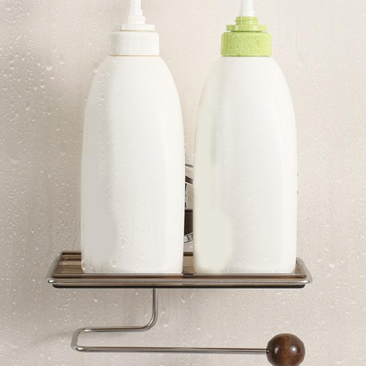 Bathroom Shelf Adhesive Wall Mount Space Efficient Storage Organizer for Towels Toiletries Toilet Paper Holder