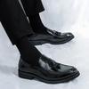 Men's Fashion Tassel Loafers - Patent Leather, Solid Color, Korean Style, Nightclub Barber Shoes