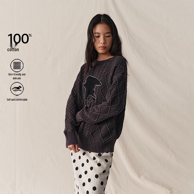 GREEN BELT Winter 2025 Cable Knit Cotton Pullover Sweater