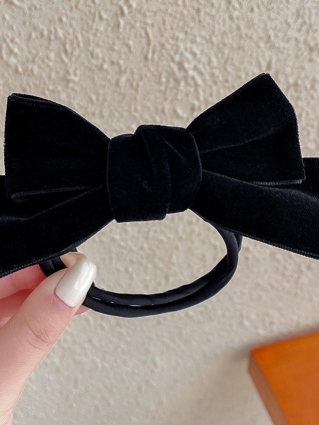 

1 шт. Модные бархатные резинки для волос с бантом для женщин, девочек, для высокого хвоста, пучка, аксессуары для волос