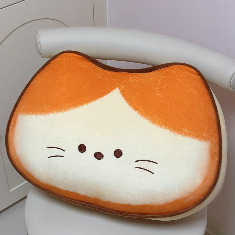 45cm Lovely Butter Cat Plush Stuffed Animal Biscuit Toast Pillow Softs Huggable Doll Toys Birthday Gift Sofa Cushion for Girls