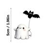 Pack Of 2 Ghostly Walking Bat Statue Resins Crafts Figurine Ornaments for Halloween Festivals Home and Garden Decoration