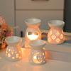 Ceramics Hollowed Out LOVE Florals Essential Oil Burners Tealight Candle Holder Aromas Diffuser for Elegant Home Decors