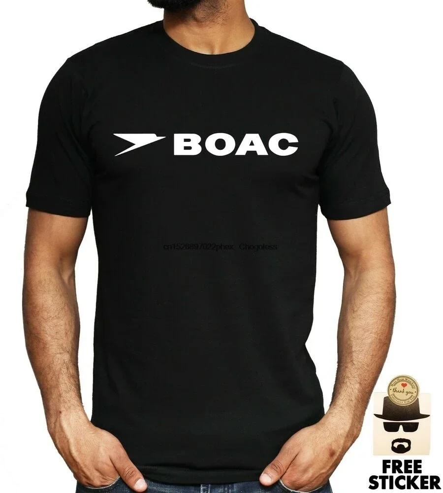 

BOAC Airline T-shirt British Airway plane Aeroplane Airport Flight Unisex Top S чёрный