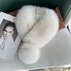 New Product Luxury, Good Quality, Exquisite Fox Hair Wide Version Suction Buckle Scarf, Fur Scarf, Big Ball Warm Scarf