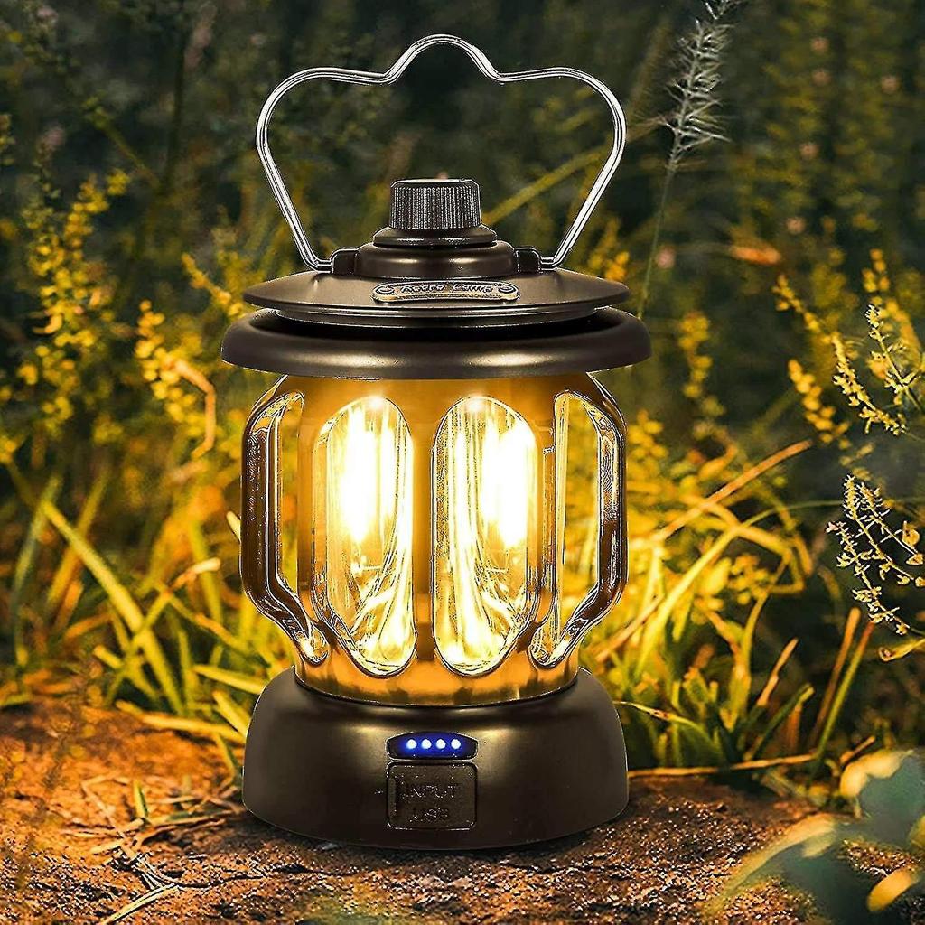 LED Retro USB Wiederaufladbare Campinglaterne Dimmbares Warmweißes Licht