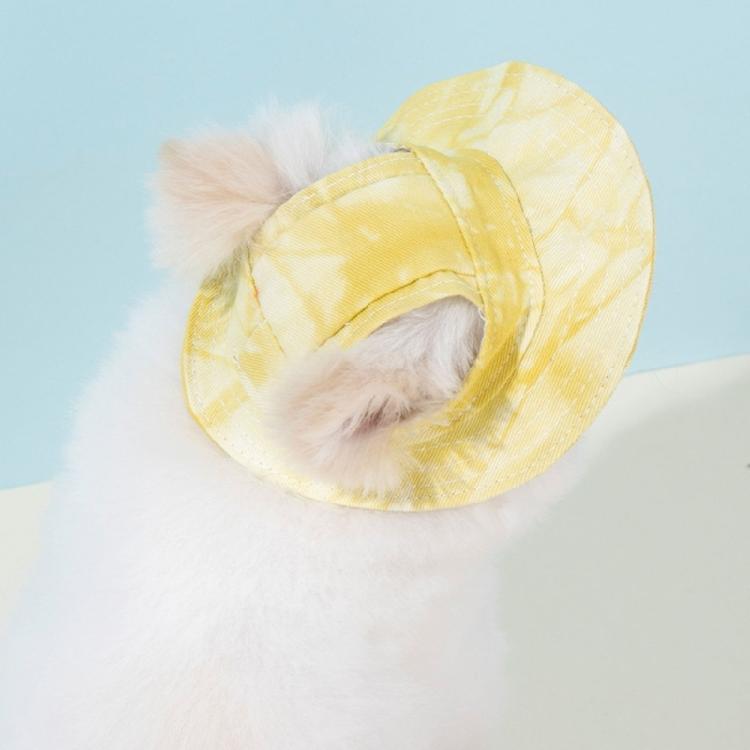 Pet Sun Protective Hat Wide Brimmed Design For Dog Cats Rabbits Lightweight Summer Accessory