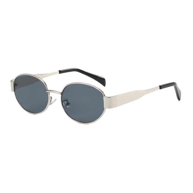 UV Protection Lightweight Comfortable Durable High Quality Timeless Stylish Alloy Metal Oval Shaped Female Sun Glasses