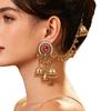 Retro Rhinestone Bohemian Wind Chime Tassel Earrings and Ear Chain Set