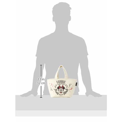 PEARL METAL Cooler Bag, Minnie Mouse/Face, Disney, Ivory, Width 310mm (Top), 170mm (Bottom), Depth 125mm (Depth), Height 160mm (MA-4037)