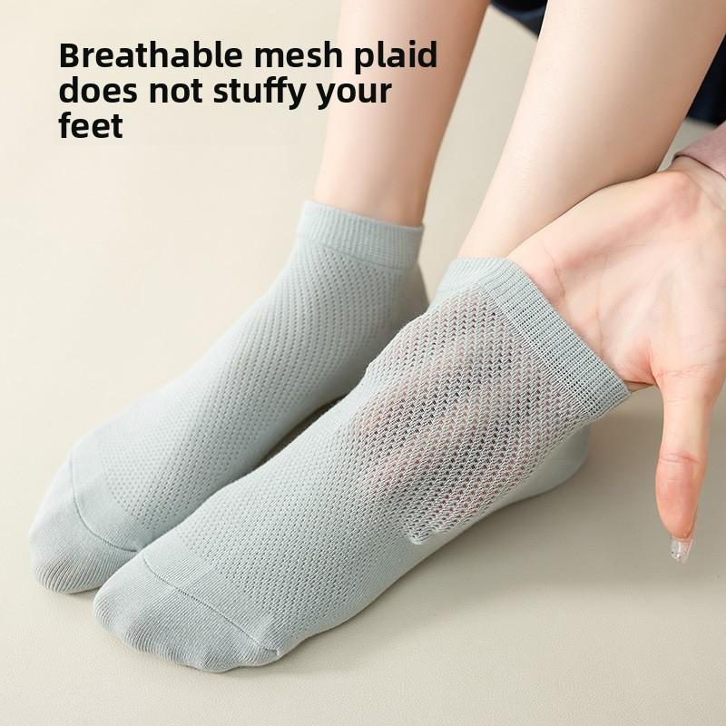 Sock - Summer Lightweight Pure Cotton Anti-Bacterial Odor-Resistant Solid Color Short Socks - Cotton Absorbs Sweat - Simple and Versatile