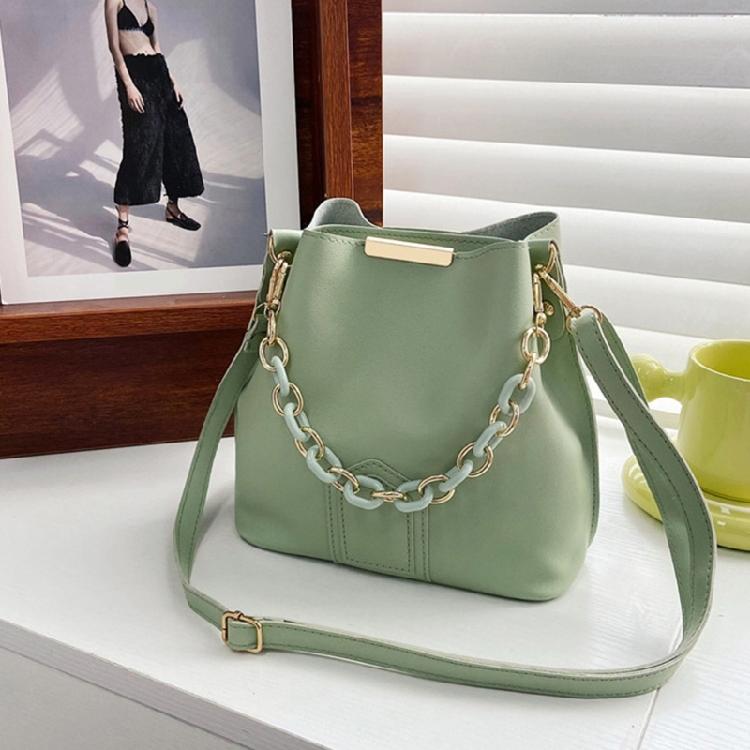 Tote Bag Solid Color Bucket Bags Crossbody Bag Versatile Fashion Leather Handbag