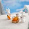 Fairy Garden Desktop DIY Micro Landscaping Snow Scene Rabbit Figurine Snowman Bunny Miniature