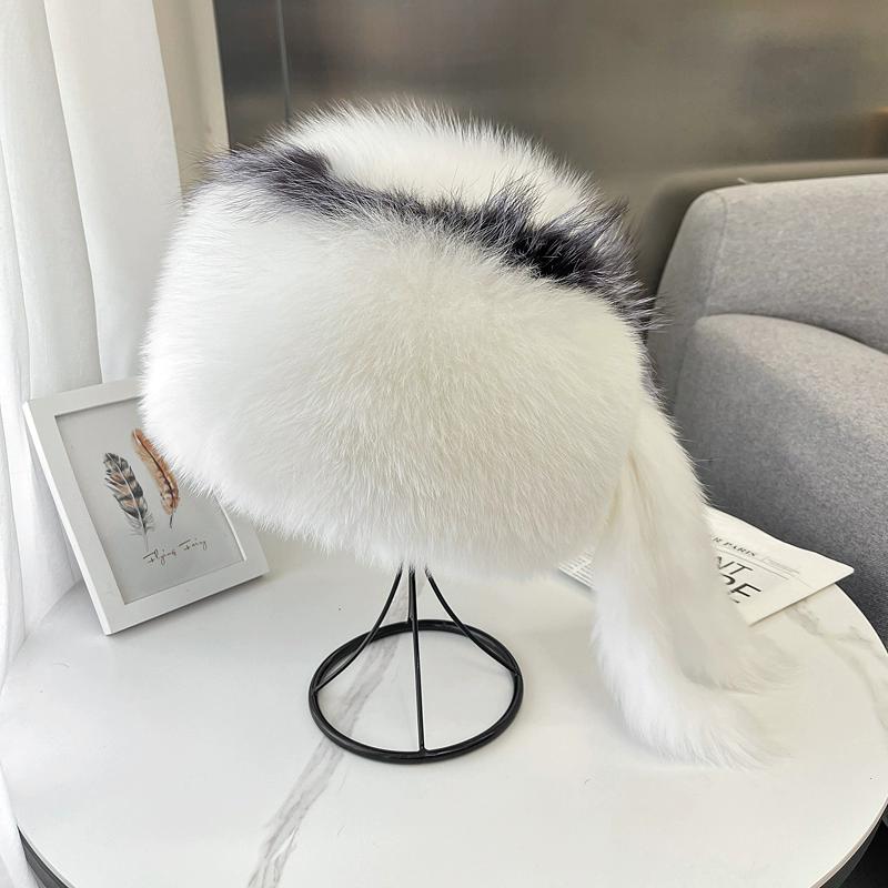 Fox Fur Hat Women's New Winter Warm Mongolian Hat Thickened Outdoor Skiing Fur Hat Shows A Small Face