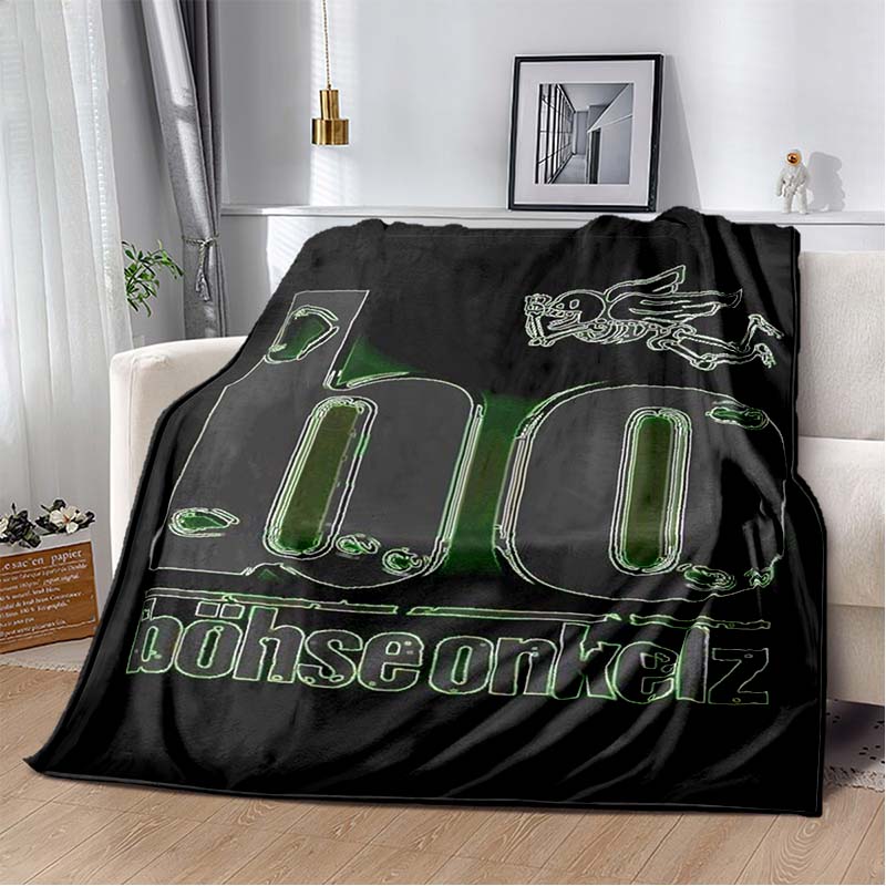 Bohse Onkelz Slogan Tedesco Teschio Ala Scudo Coperta di Flanella Banda Rock Coperta Plaid Fan Metal Camera da Letto Calda Copertura per Divano Tappetino