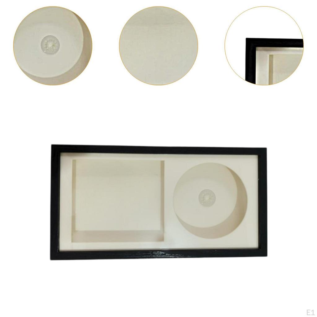 CD Display Frame Case Stylish Wall Art Picture Music Disc Wooden for Standing