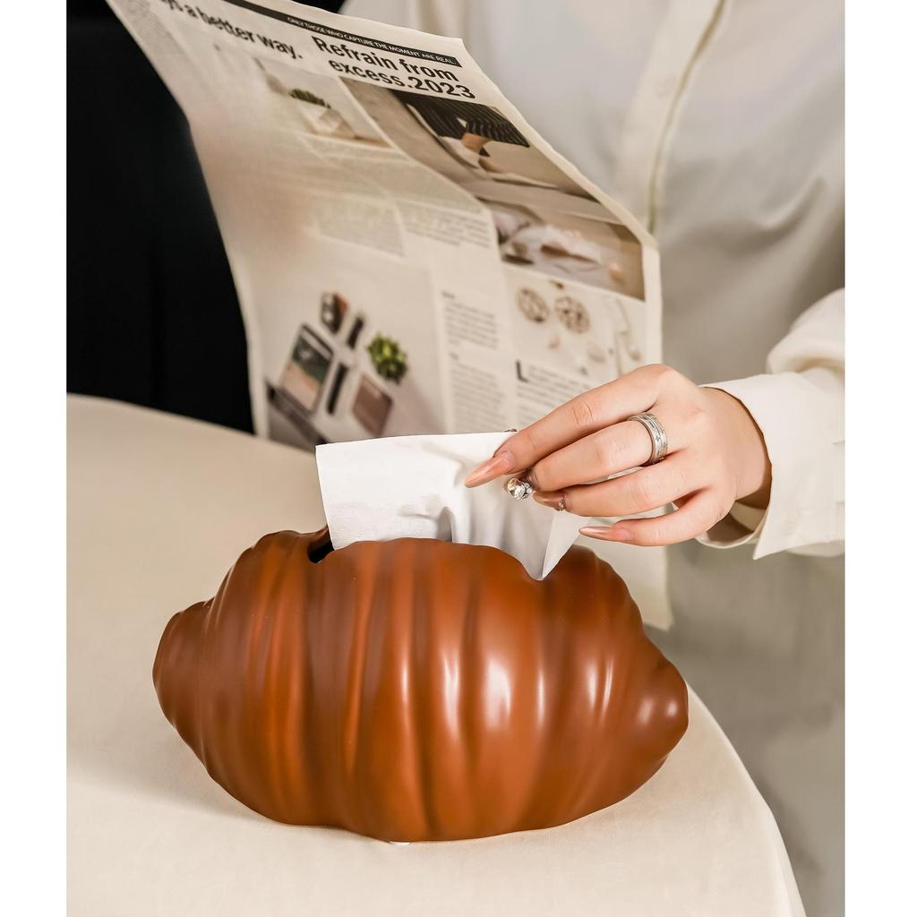 Cute Creative Croissant Tissue Box Holder Ins High Value Home Decor for Bathroom Living Room