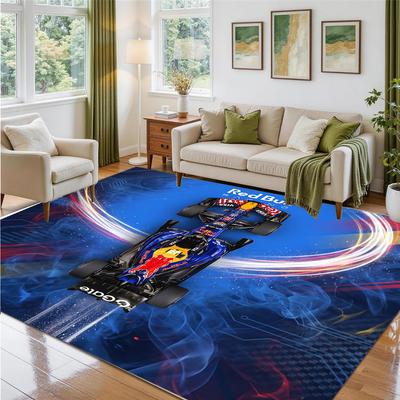 Red Bull Racing dizaino kristalinio veliūro kilimas, minkštas dekoratyvinis kilimėlis miegamojo įėjimui