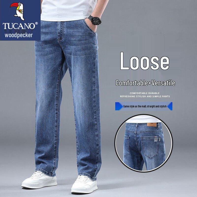 TUCANO Men's Spring/Autumn Loose Straight Fit Casual Jeans