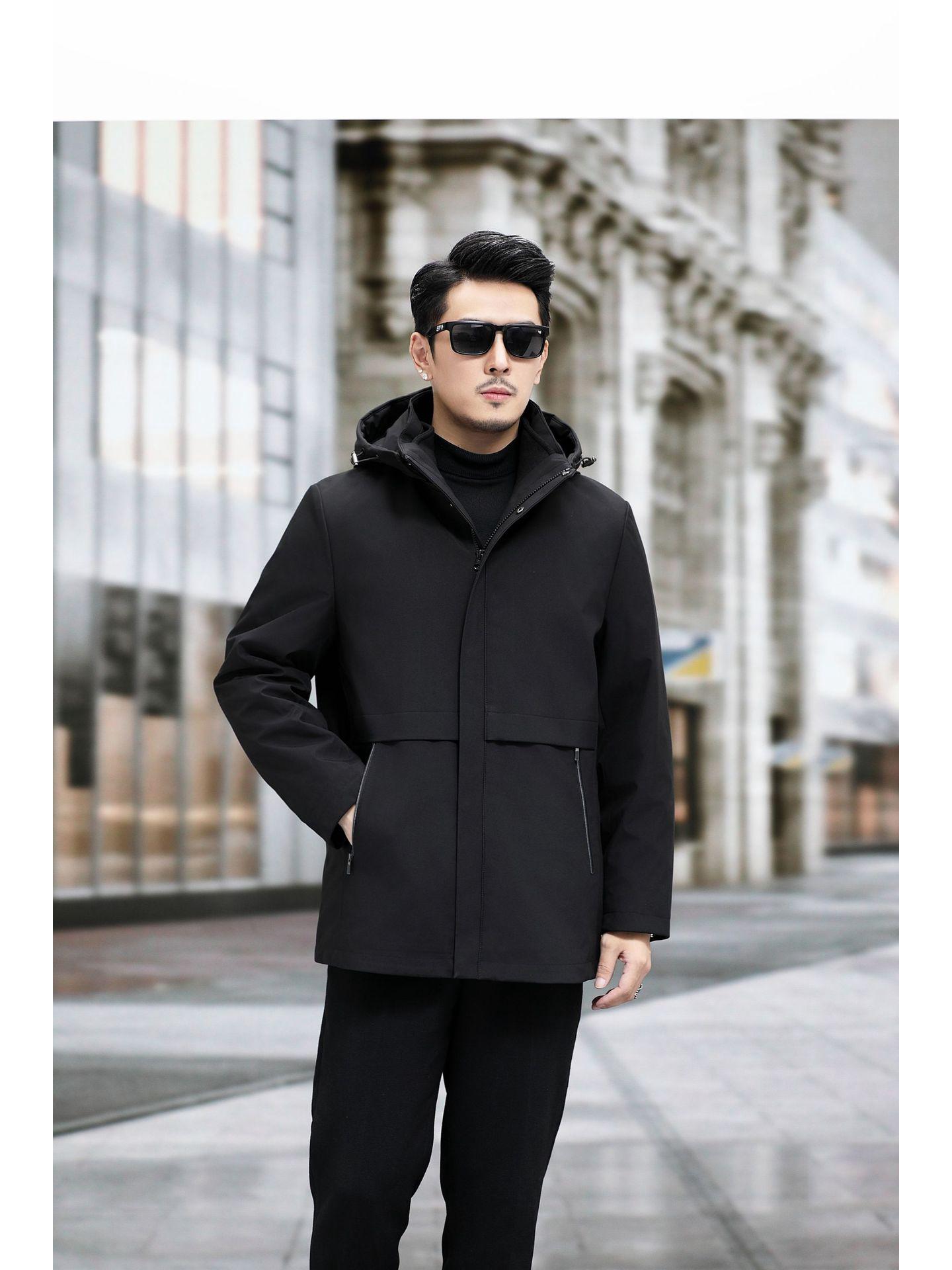 

Luxury White Goose Down Jacket with Detachable Liner - Embroidered Workwear Outerwear Small