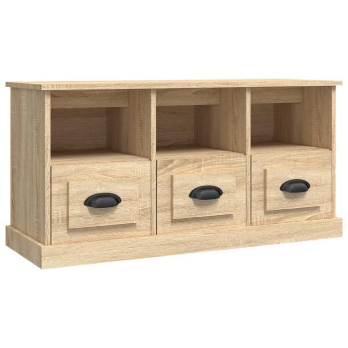 VidaXL Meuble TV chêne sonoma 100x35x50 cm bois d'ingénierie 816291