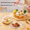 Transparent Microwave-Safe Glass Bowl with Lid