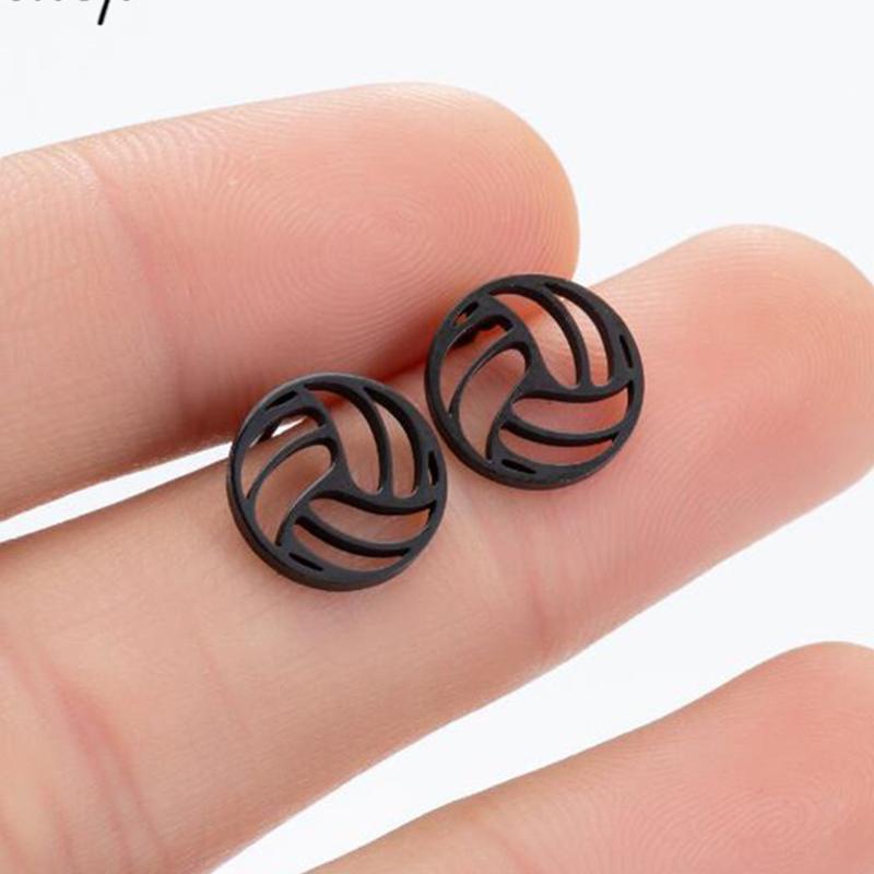 Mode Edelstahl Geometrische Ohrringe Schwarz Kleine Stern Mond Rund Dreieck Ohrstecker für Frauen Männer Hip Hop Ohr Zirkon 2022