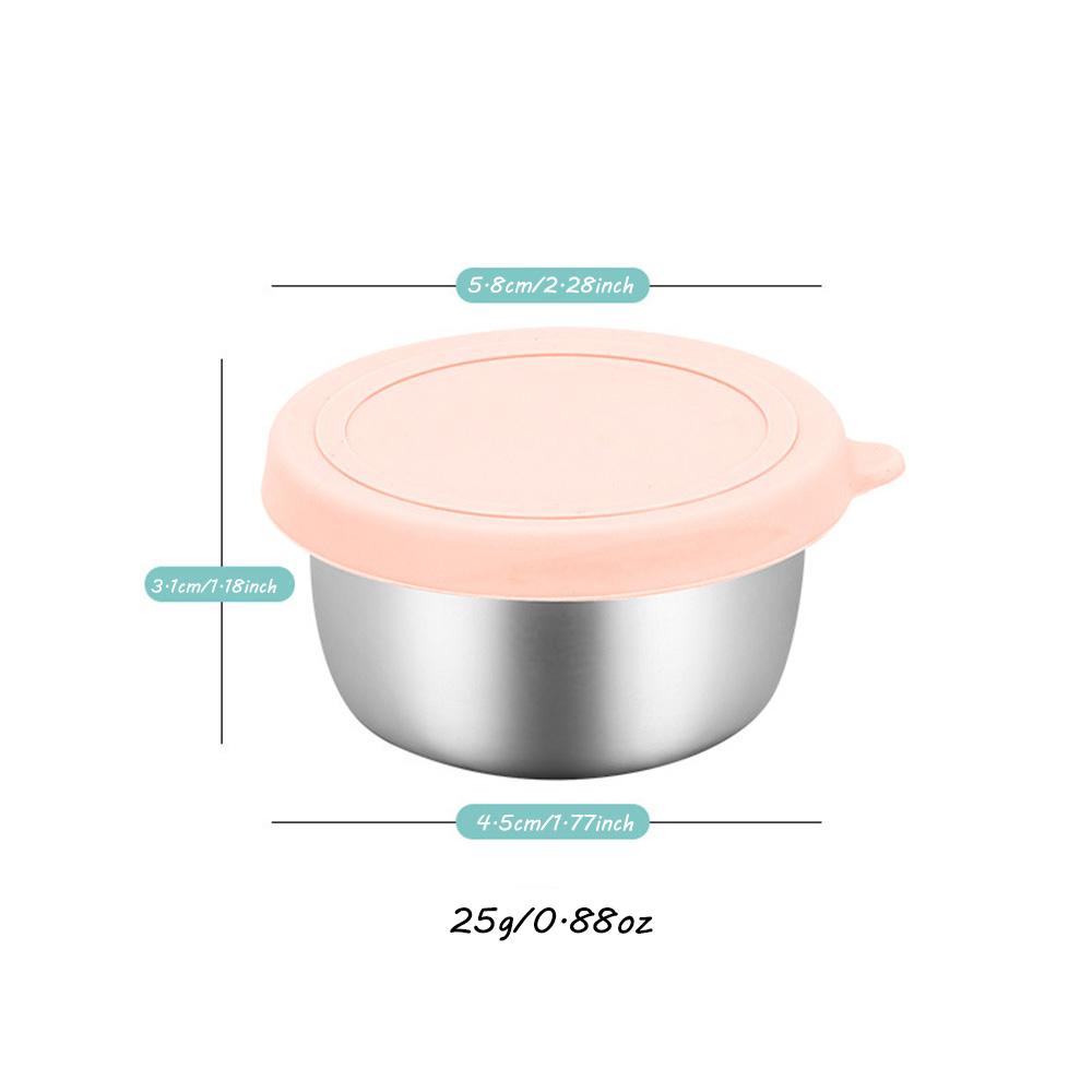 2Pcs 40ML Stainless Steel Salad Dressing Container - Leakproof Lidded Sauce Cups, Portable Dipping Dishes for Sauces