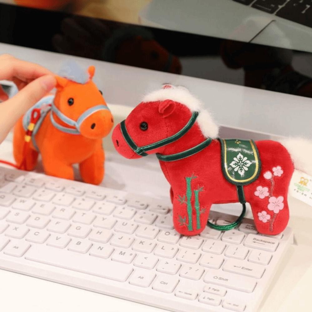 Soft Stuffed Animal Horse Cute Zodiac Pony Figurine Mascot Dolls Cartoon Steed Doll  Horse Ornament