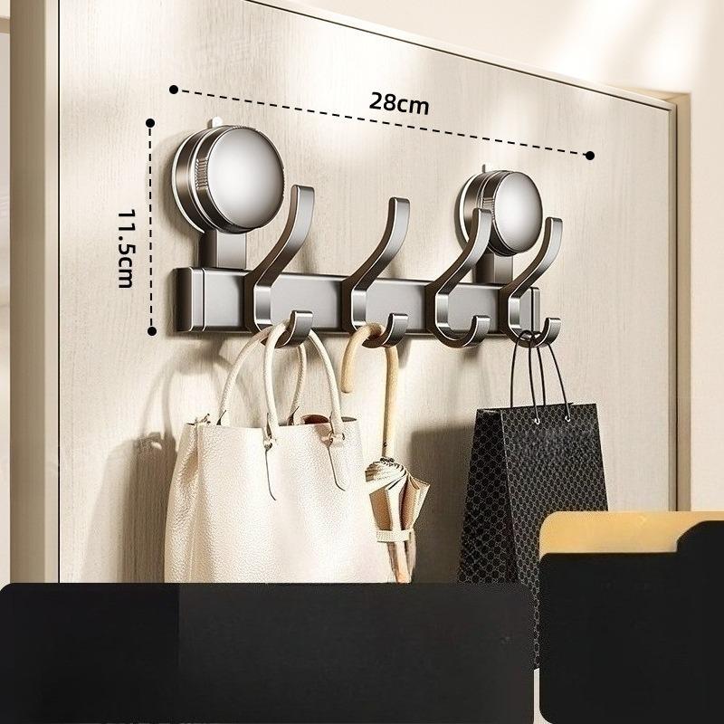 Hakenleiste aus Aluminiumlegierung, Wandmontage mit Doppel-Saugnapf zum Aufhängen, Bohrerfreie Saugnapf-Handtuchstange und Hutständer zum Aufhängen von Handtüchern, Mänteln, Hüten