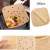 Air 100pcs Square Fryer Paper Disposable Non Stick Bake Steamer Parchment Liner