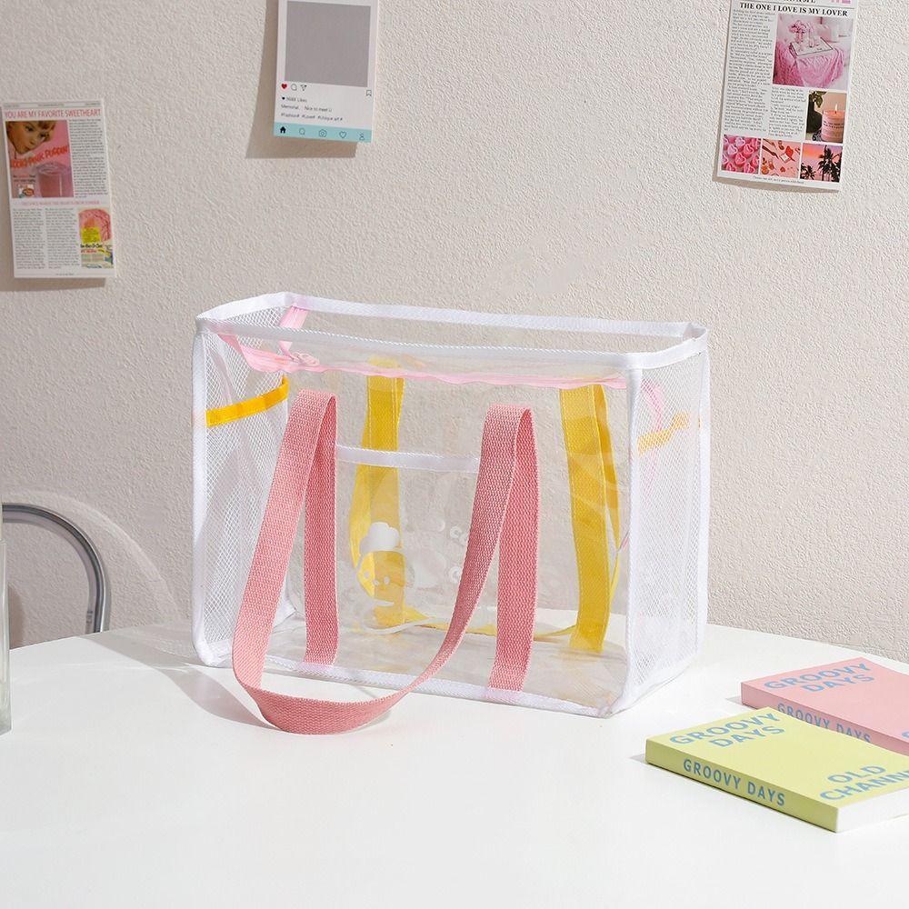 

Pouch Swimming Fitness Bag Storage Bag PVC Transparent Bag Women Handbags Single Shoulder Bag розовый
