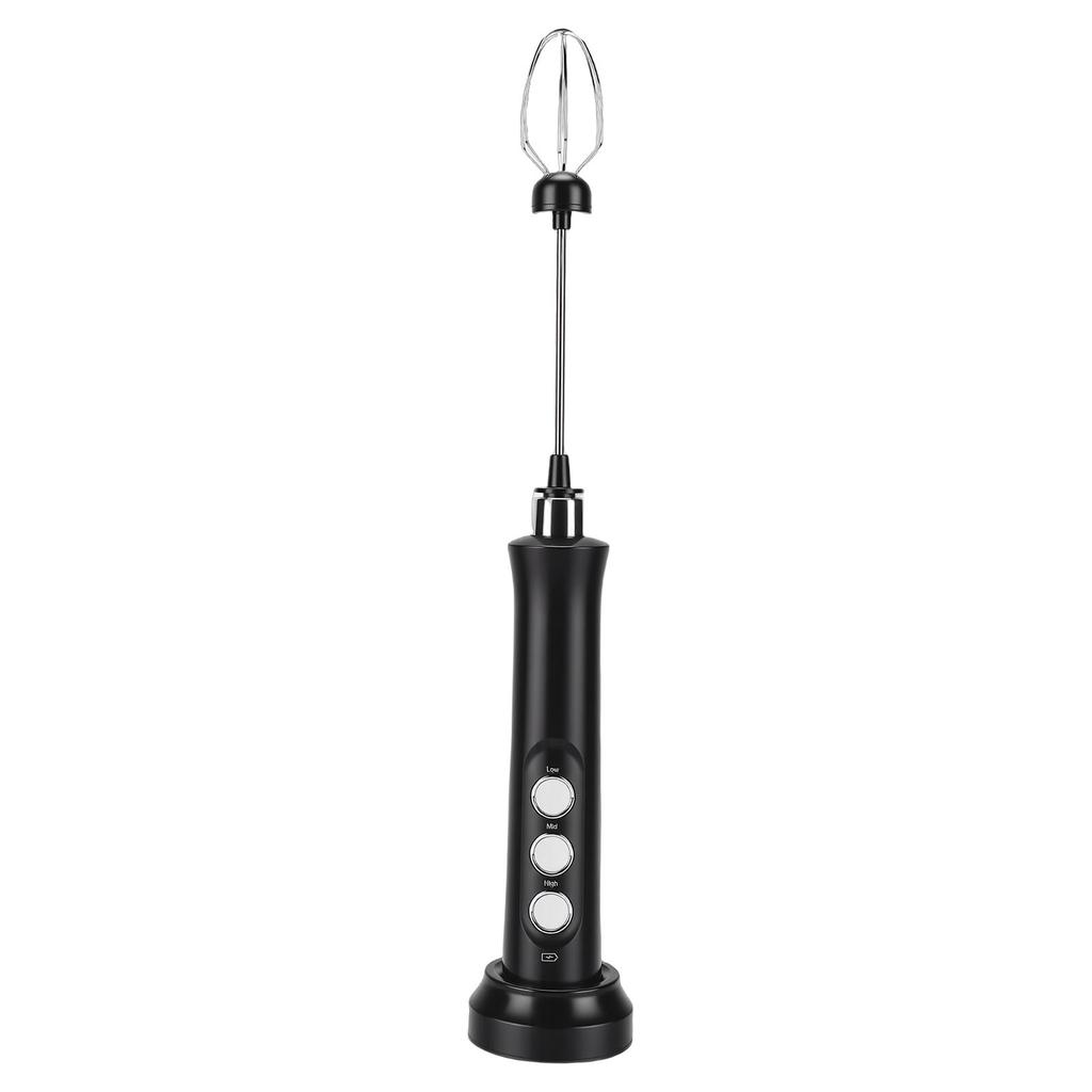 Rechargeable Milk Frother with Stand Handheld Milk Frother Wand Electric Whisk Drink Mixer Foamer for Coffee Egg Drink