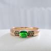 New Emerald Oval Cut Natural Zircon Ring For Women  Rose Gold Wedding Ring Fashion High Quality Daily Fine Jewelry