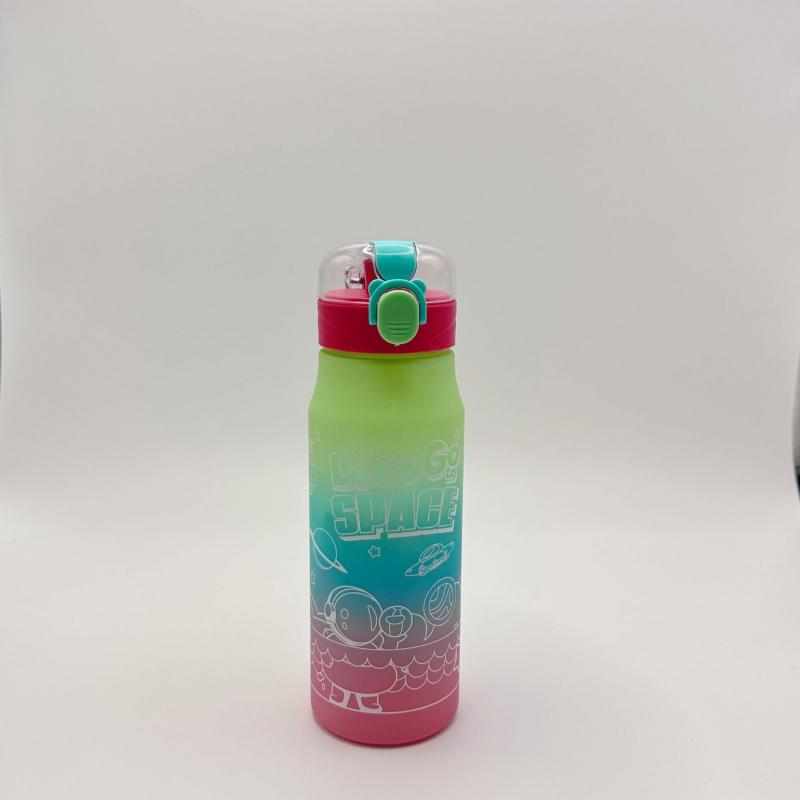 New Gradient Frosted Plastic Cup Cute Sports Cup for Students Wholesale & Cross - border розовый