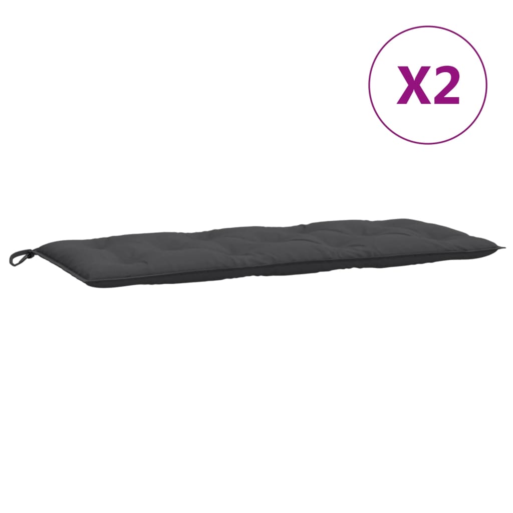 Garden Bench Cushions 2 Pcs Melange Anthracite 120x50x7 Cm Fabric