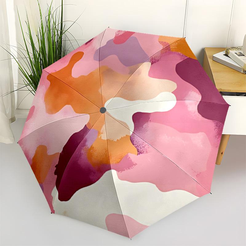 

1pc Abstract Art Automatic Opening/Closing Umbrella with Operation & Windproof Canopy - Folding Design, Holiday Gift yy260225143
