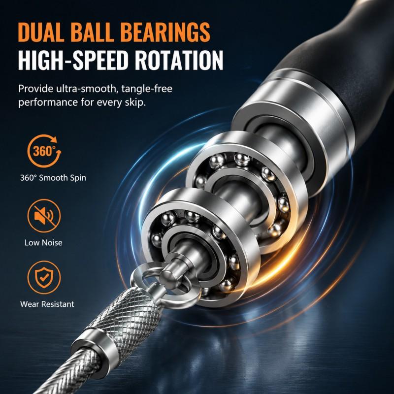 Professional Speed Jump Rope With Quick-Release Buckle Replaceable 3mm/5mm Steel Cable Silicone-Aluminum Handle Fitness