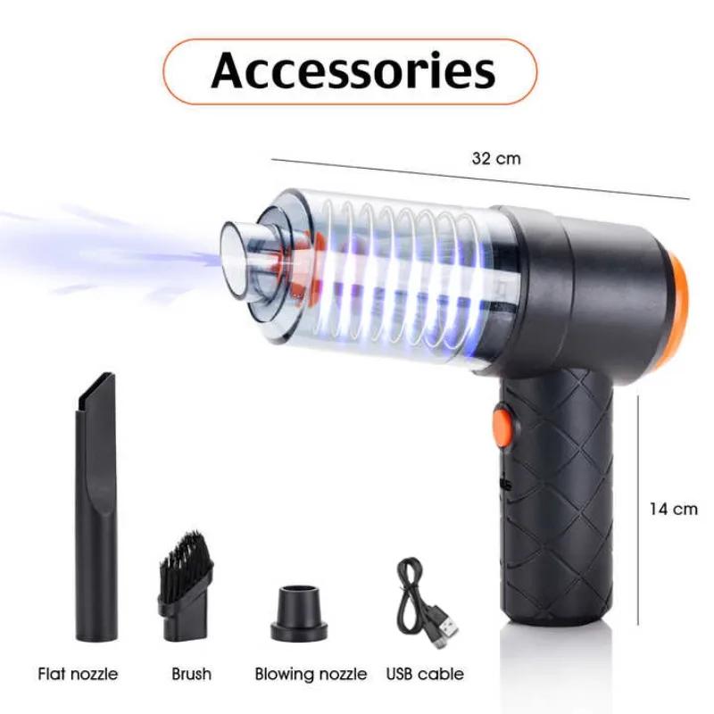 Bilstøvsuger Trådløs ministøvsuger for bil Kraftige blåsere Sugeblåsende Kjæledyrstøvsuger med dobbelt bruk Rengjøringsverktøy