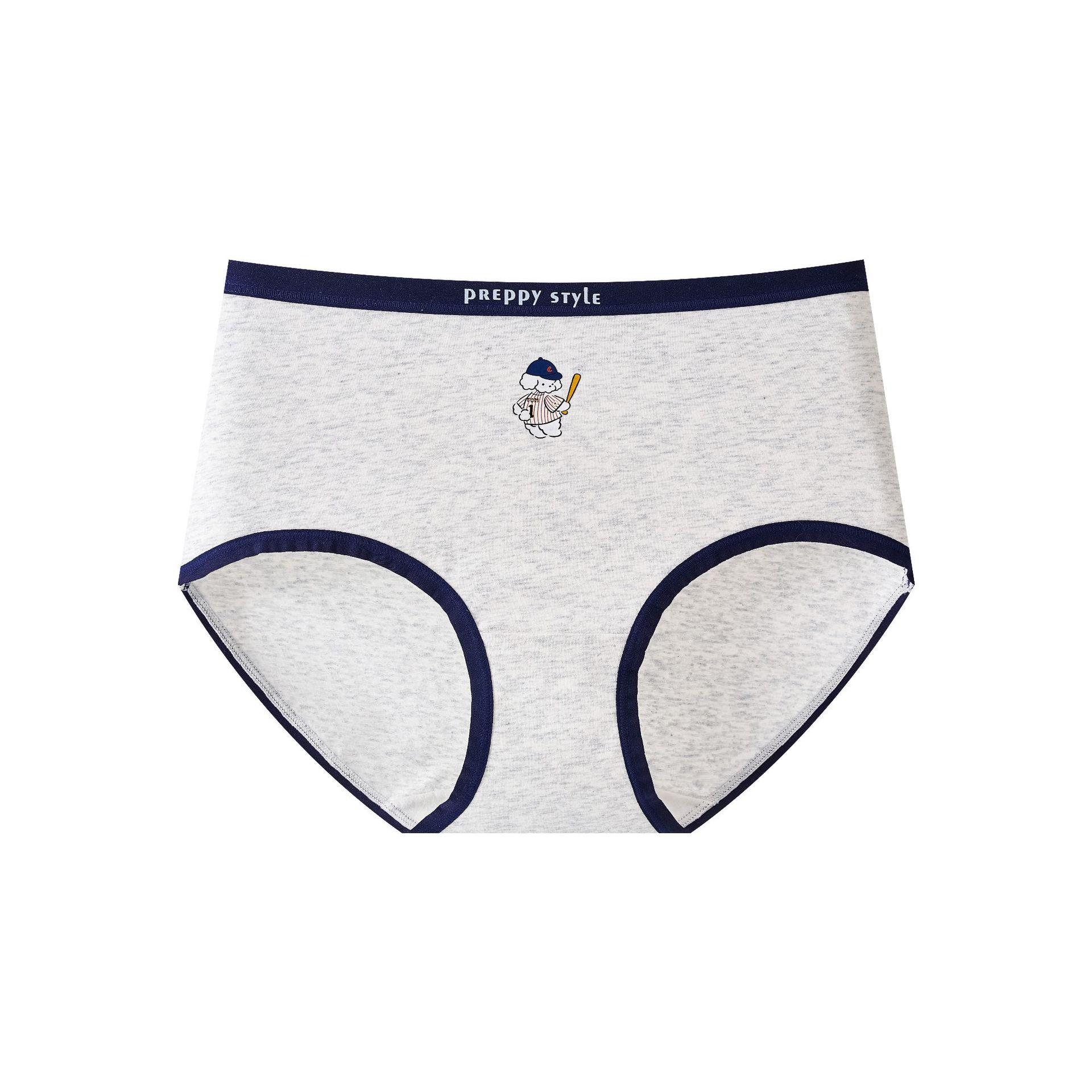 

British Academy Style Little Bear Mid-Waist Girls Breathable 10A Antibacterial Cotton Underwear One Size