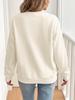 European-American Casual Loose Round Neck Pullover with Sweet Embroidery & Bowknot Design for Women