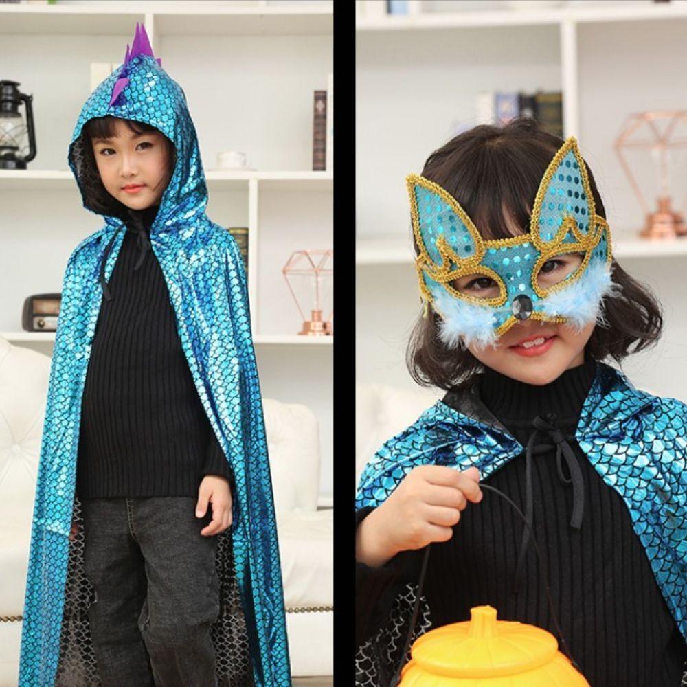 Kids Cartoon Children's Day Witch Halloween Party Cloak Dinosaur Cape Hooded Cloak Cosplay Costume