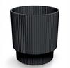 Svart ribbad plastblomkruka på ben, 138x128 cm, Milly Round cover