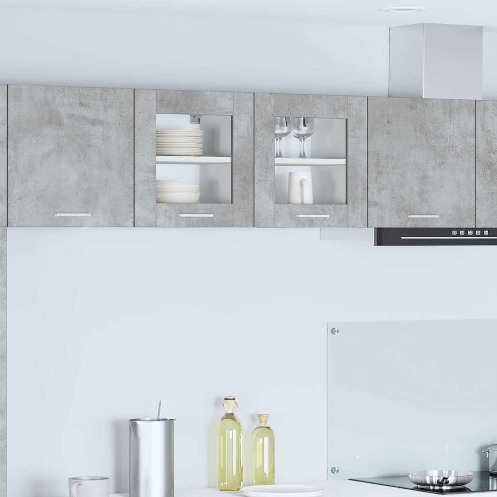 Riga Wall Mounted Storage Cabinet Set 2 pcs Concrete Grey 40 x 31 x 40 cm