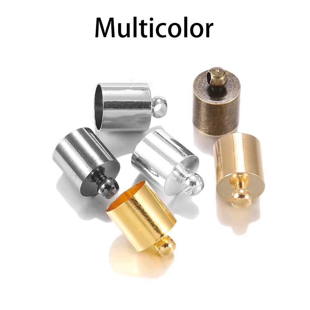 50 pz/lotto End Tip Cap Misura Per 3 4 5 6 7 8 9 10mm Nappa Cavo di Cuoio End Crimp Cap perline Tappi Per Gioielli FAI DA TE Che Effettuano Forniture