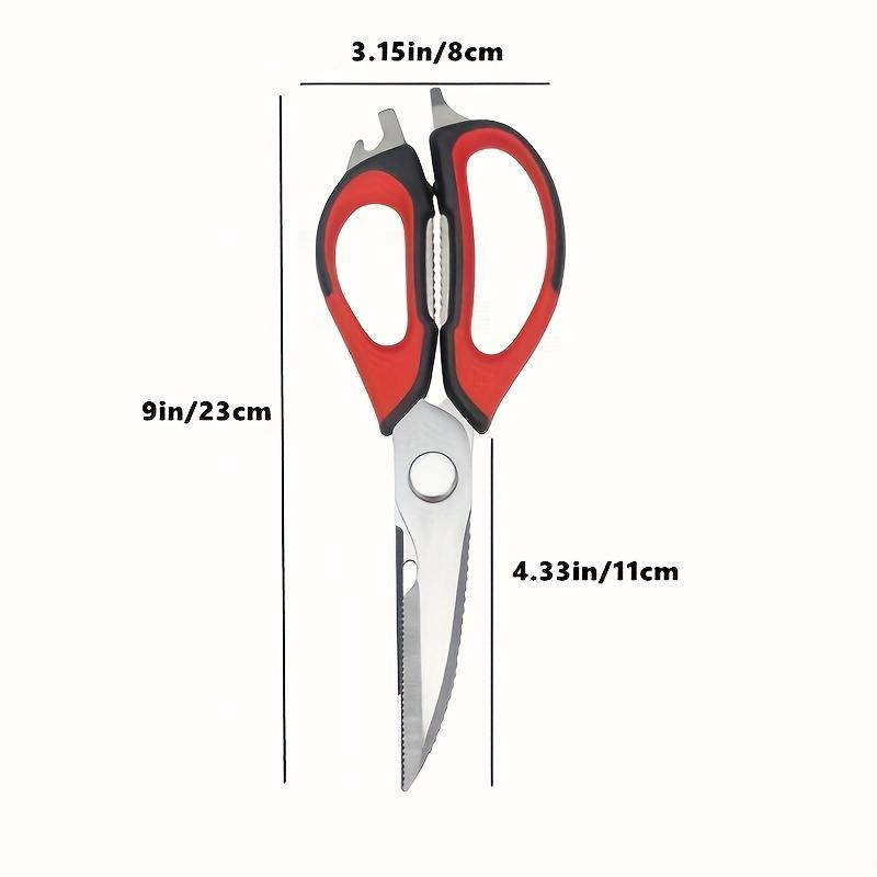 Multifunctional Kitchen Scissors with Magnetic Holder - Detachable Stainless Steel Food Scissors, Ergonomic Handles