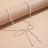 Small Black and White Beads Chain Bowknot Short Choker Necklace for Women Charms Trendy Ladies Collar on Neck Accessories Female