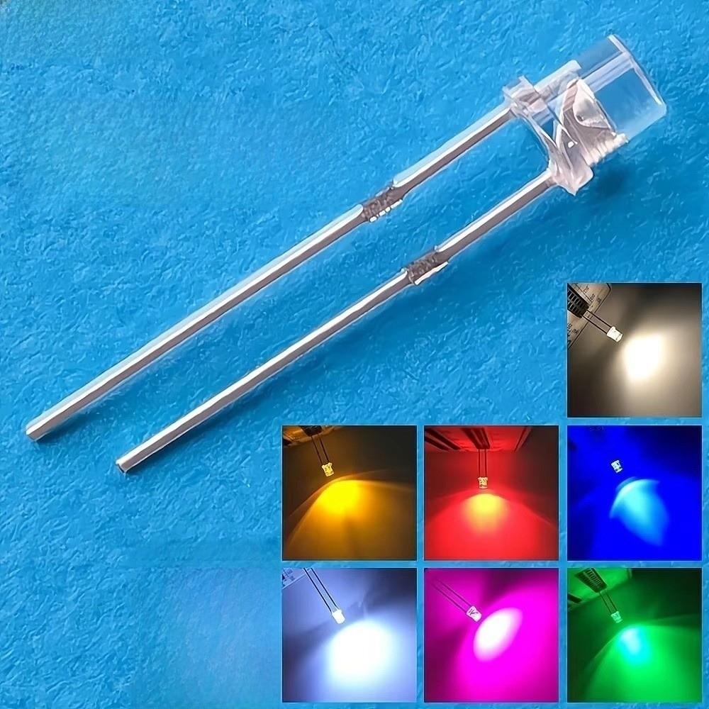 100Pcs Wide Angle LEDs LED Light Diodes Flat Top LED Lamp Bulbs  Signage Decoration