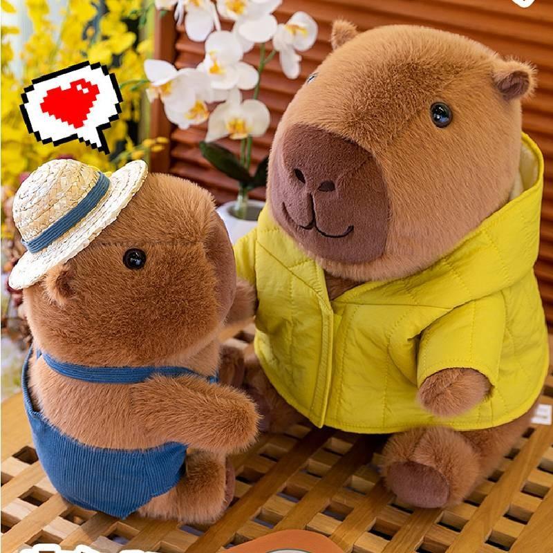 Capybara Clothes Wear Plush Toy Animal Stuffed Doll Cartoon Kids Birthday Gift