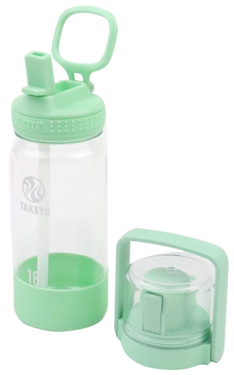 

Официальный набор Takeya Kids Clear Bottle 520 мл с соломинкой, Go TAKEYA для переноски и силиконовая бутылка для воды для питья прямо из горлышка, идеально подходящая для